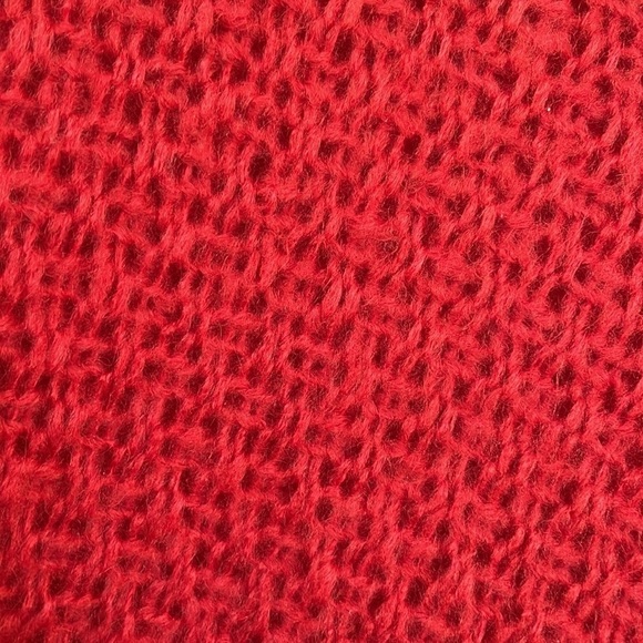 Wooden Ships Red Open Weave Dolman Batwing Sleeve Pullover - Picture 9 of 10